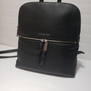 MICHAEL KORS "Rhea" Pebbled Leather Medium Slim Backpack